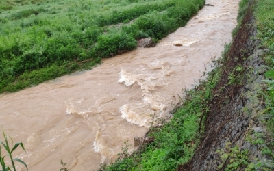 El riu Ripoll, després d'un episodi de pluges/ Pau Duran